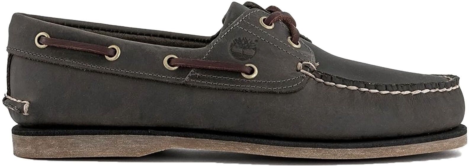 Timberland Classic Boat Full Grain Leather Men's Loafers Shoes - Medium Grey - Size:UK 7.5