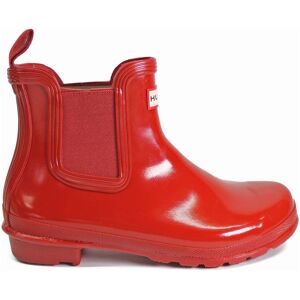 Hunter Original Chelsea Gloss Rubber Women's Ankle Boots - Military Red - Size:UK 4 Hunter Original Chelsea Gloss Rubber Women's Ankle Boots - Military Red - Size:UK 4