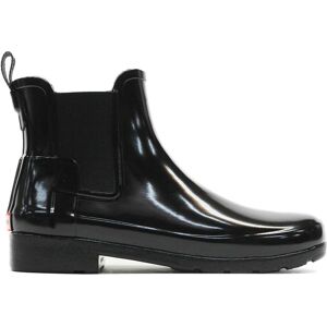 Hunter Original Refined Chelsea Gloss Rubber Women's Ankle Boots - Black Black - Size:UK 5 Hunter Original Refined Chelsea Gloss Rubber Women's Ankle Boots - Black Black - Size:UK 5