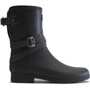 Hunter Refined Back Adjustable Ankle Strap Rubber Women's Ankle Boots - Black Bitter Chocolate - Size:UK 7 Hunter Refined Back Adjustable Ankle Strap Rubber Women's Ankle Boots - Black Bitter Chocolate - Size:UK 7