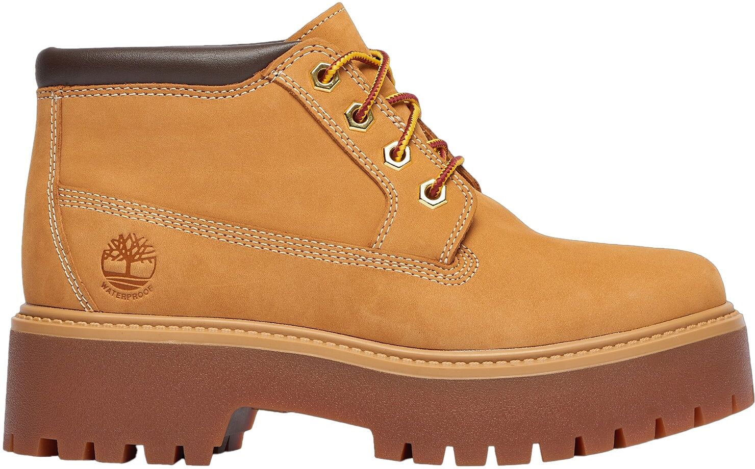 Timberland Stone Street Mid Lace Leather Women's Ankle Boots - Wheat - Size:UK 5