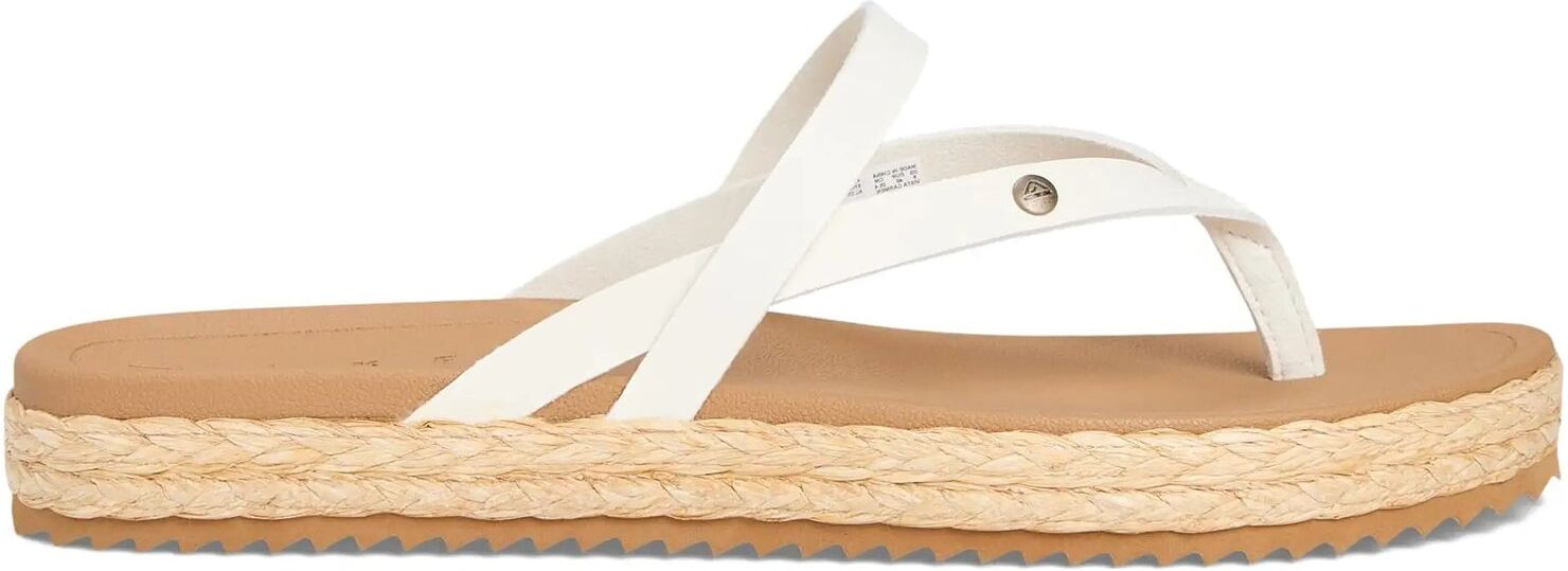 Reef Vista Carmen Vegan Leather Women's Toe Post Sandals - Whisper White - Size:UK 6.5