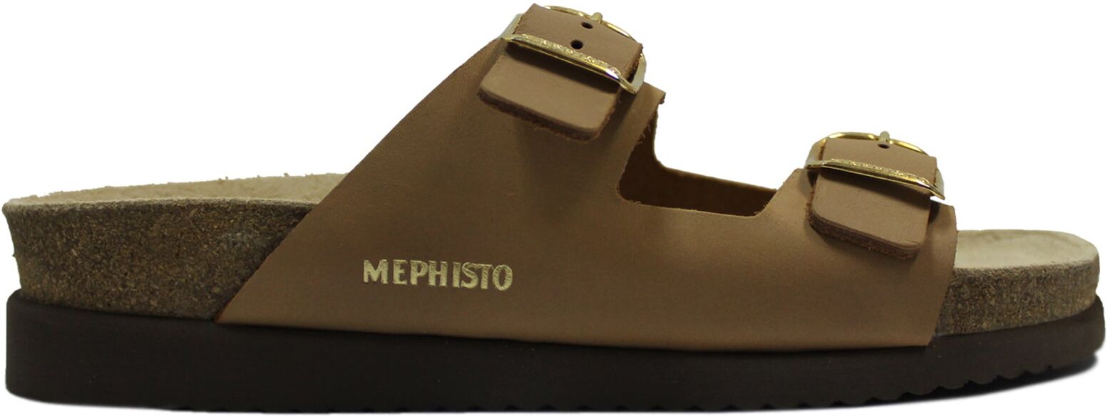 Mephisto Harmony H1200 Leather Women's Slides Sandals - Camel Scratch - Size:UK 7.5