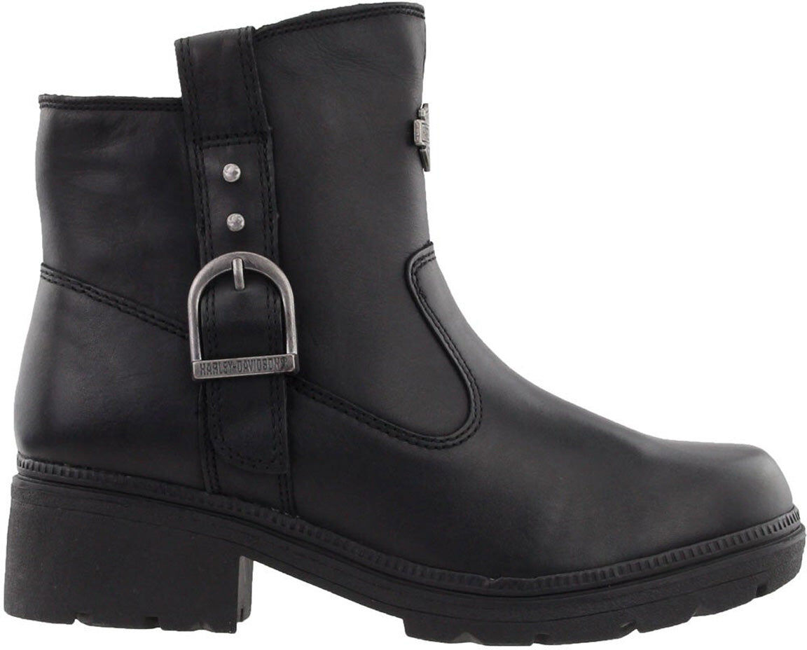 Harley Davidson Madera Leather Women's Ankle Boots - UK 6 - US 8 Women - EU 39 - Black - Size:UK 6