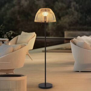Lucande LED floor lamp Eligio, bamboo, Ø 39 cm, RGB Eligio Lucande, dimmable, Light wood, Aluminium, Country House / Rustic, outdoor solar lights Lucande LED floor lamp Eligio, bamboo, Ø 39 cm, RGB Eligio Lucande, dimmable, Light wood, Aluminium, Country House / Rustic, outdoor solar lights