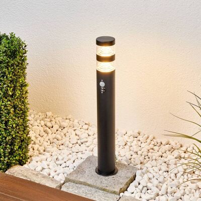 Lindby Lanea LED path lamp, 60 cm, black, sensor, IP44, Black, Stainless steel, Modern, Outdoor lights with Sensor Lindby Lanea LED path lamp, 60 cm, black, sensor, IP44, Black, Stainless steel, Modern, Outdoor lights with Sensor