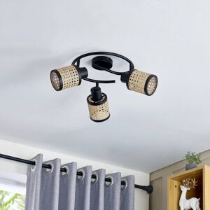 Lindby Yaelle Ceiling Light - 3 Rattan Lamps - Brown Lindby Yaelle Ceiling Light - 3 Rattan Lamps - Brown