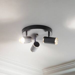 Lumens downlight, round, 3-bulb, black / brass, iron Lume Lucea, dimmable, Black, Living / Dining Room, metal, Ceiling Light Lumens downlight, round, 3-bulb, black / brass, iron Lume Lucea, dimmable, Black, Living / Dining Room, metal, Ceiling Light