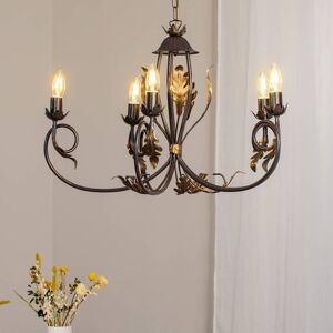 Chandelier Gretel ONLI, dimmable, Bronze / antique brass, Living / Dining Room, metal, Florentine, Ceiling Light Chandelier Gretel ONLI, dimmable, Bronze / antique brass, Living / Dining Room, metal, Florentine, Ceiling Light