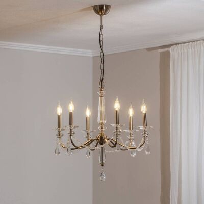 Crystal Chandelier Adone Lucea, dimmable, Brass / gold, Living / Dining Room, metal, Ceiling Light Crystal Chandelier Adone Lucea, dimmable, Brass / gold, Living / Dining Room, metal, Ceiling Light