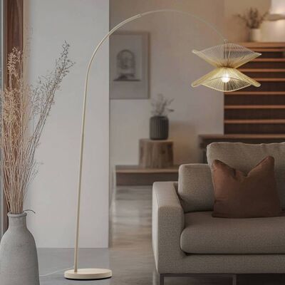 Lindby White Valdorin Floor Lamp - Arched Design, Paper Shade, 195 cm, IP20 Lindby White Valdorin Floor Lamp - Arched Design, Paper Shade, 195 cm, IP20