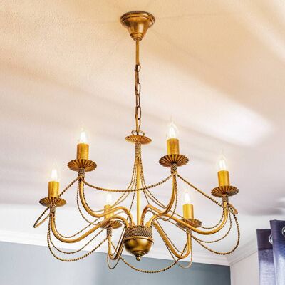 Chandelier Tori 6 EMIBIG LIGHTING, dimmable, Brass / gold, Living / Dining Room, metal, Antique, Ceiling Light Chandelier Tori 6 EMIBIG LIGHTING, dimmable, Brass / gold, Living / Dining Room, metal, Antique, Ceiling Light