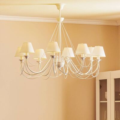 Chandelier Bona Domiluce, dimmable, White / opal, Living / Dining Room, metal, Modern, Ceiling Light Chandelier Bona Domiluce, dimmable, White / opal, Living / Dining Room, metal, Modern, Ceiling Light