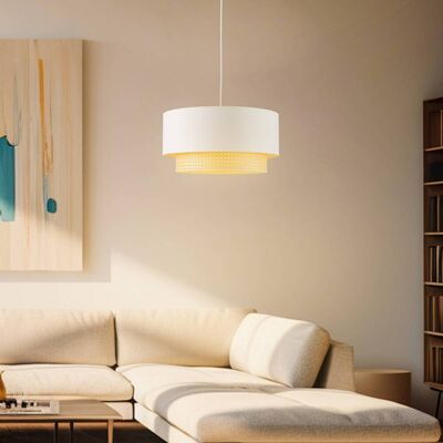 Lampara.es Boho Pendant Lamp - Ø 45 cm, Cream-white/rattan - Lighting Lampara.es Boho Pendant Lamp - Ø 45 cm, Cream-white/rattan - Lighting