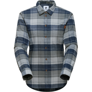 Mammut 100% organic cotton flannel Trovat Longsleeve Shirt Women - steel-marine, L Mammut 100% organic cotton flannel Trovat Longsleeve Shirt Women - steel-marine, L
