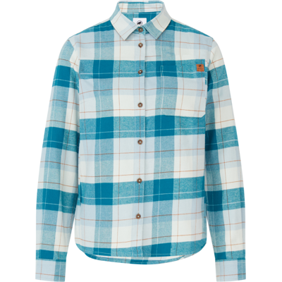 Mammut 100% organic cotton flannel Trovat Longsleeve Shirt Women - deep teal-silver sage, S Mammut 100% organic cotton flannel Trovat Longsleeve Shirt Women - deep teal-silver sage, S