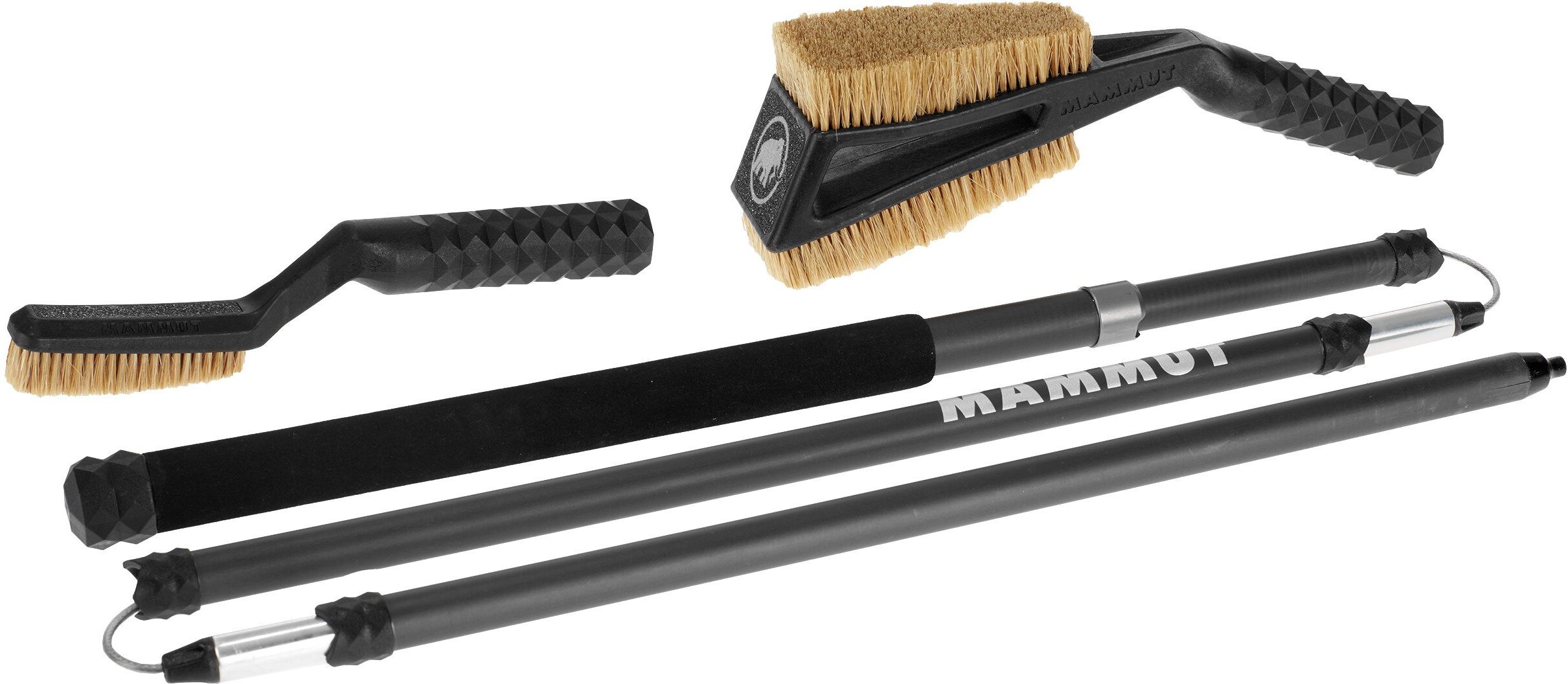 Mammut Brush Stick Package Set of 2 boulder brushes and telescopic stick Unisex Black one size