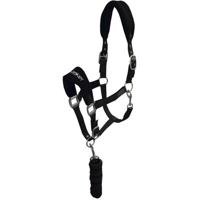 John Whitaker - Club - Headcollar & Lead Rope - Black Black L John Whitaker - Club - Headcollar & Lead Rope - Black Black L