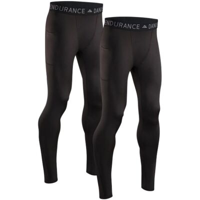 Danish Endurance - Power Compression 2-pack - Mens Tights - Black Black M Danish Endurance - Power Compression 2-pack - Mens Tights - Black Black M