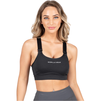 Gorilla Wear - Monroe - Womens Sports Bra - Black Grey XS Gorilla Wear - Monroe - Womens Sports Bra - Black Grey XS