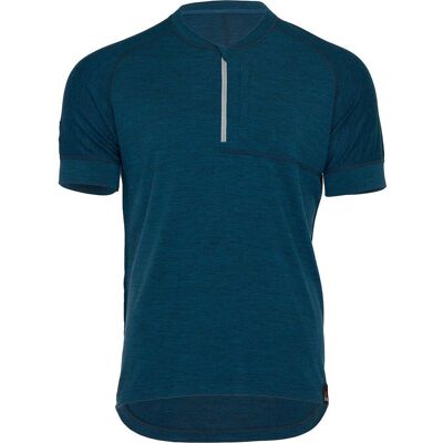 Isobaa - 160 Cycle Zip - Mens 160 SS Cycle Zip Top - Blue L Isobaa - 160 Cycle Zip - Mens 160 SS Cycle Zip Top - Blue L