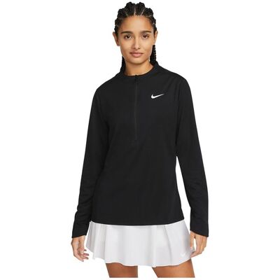 Nike Dri-FIT Club Womens Half Zip UV Top - Black/White - Top Nike Dri-FIT Club Womens Half Zip UV Top - Black/White - Top