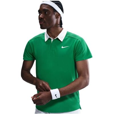 - NikeCourt Slam - Mens Long Sleeve Polo Shirt - Green Black L - NikeCourt Slam - Mens Long Sleeve Polo Shirt - Green Black L