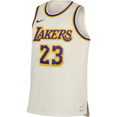 Nike - Los Angeles Lakers Dri-Fit Reserve James - Mens Tank Top - Yellow Purple M Nike - Los Angeles Lakers Dri-Fit Reserve James - Mens Tank Top - Yellow Purple M