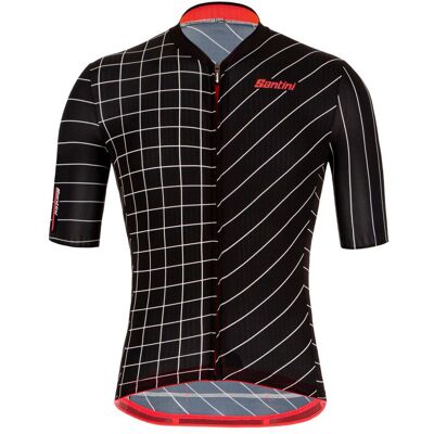 Santini - Eco - Mens Sleek Dinamo Jersey - Black Blue 28 Waist Santini - Eco - Mens Sleek Dinamo Jersey - Black Blue 28 Waist