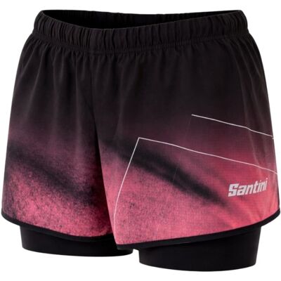 Santini - 3R Running 2in1 - Mens Bib Shorts - Black Black M Santini - 3R Running 2in1 - Mens Bib Shorts - Black Black M