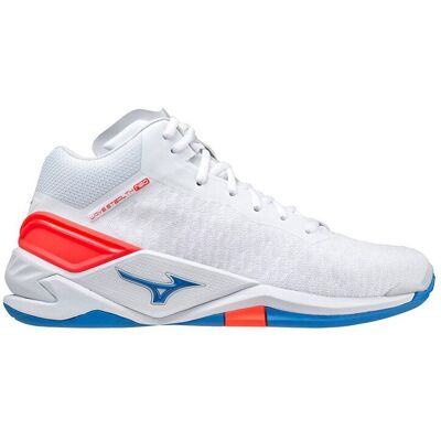 Mizuno - Wave Stealth Neo Mid - Handball Shoes - White Grey XS Mizuno - Wave Stealth Neo Mid - Handball Shoes - White Grey XS