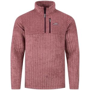Weird Fish - Longmont 1/4 Zip Stripe Grid - Mens Fleece Pullover - Red Grey S Weird Fish - Longmont 1/4 Zip Stripe Grid - Mens Fleece Pullover - Red Grey S