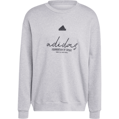 adidas - Brand Love French Terry - Mens Sweatshirt - Grey Blue M adidas - Brand Love French Terry - Mens Sweatshirt - Grey Blue M
