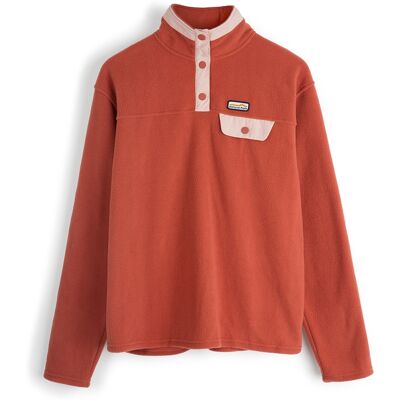 Natural Park - Grinnell Snap - Womens Fleece Pullover - Red Blue M Natural Park - Grinnell Snap - Womens Fleece Pullover - Red Blue M