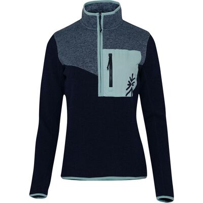 Natural Park - Anguilla - Womens Half Zip Knitted Fleece Pullover - Blue Red S Natural Park - Anguilla - Womens Half Zip Knitted Fleece Pullover - Blue Red S