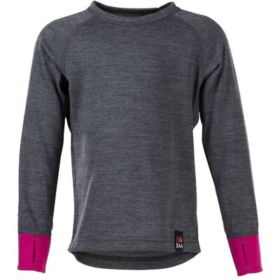 Isobaa - Merino 200 Plain - Girls Merino Blend 200 Long Sleeve Crew - Grey Grey Age 2 Isobaa - Merino 200 Plain - Girls Merino Blend 200 Long Sleeve Crew - Grey Grey Age 2