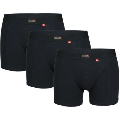 Danish Endurance - Classic Trunks 3-Pack - Mens Underwear - Blue Black One Size Danish Endurance - Classic Trunks 3-Pack - Mens Underwear - Blue Black One Size