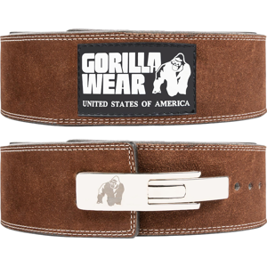 Gorilla Wear Leather Powerlifting Belt - Brown - 4 Inch Support Gorilla Wear Leather Powerlifting Belt - Brown - 4 Inch Support
