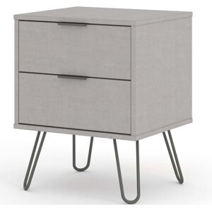 Core Augusta Grey 2 Drawer Bedside Cabinet - Modern Furniture Core Augusta Grey 2 Drawer Bedside Cabinet - Modern Furniture