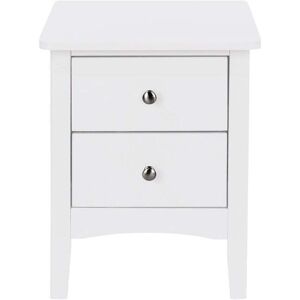 Core Products Como White 2 Drawer Bedside Table - Bedroom Furniture Core Products Como White 2 Drawer Bedside Table - Bedroom Furniture