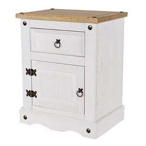 Core Corona White 1 Door & 1 Drawer Bedside Cabinet Core Corona White 1 Door & 1 Drawer Bedside Cabinet