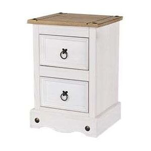 Core Corona White 2 Drawer Petite Bedside Cabinet Core Corona White 2 Drawer Petite Bedside Cabinet