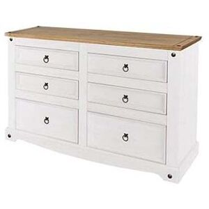 Core Corona White 3 + 3 Wide Drawer Chest Core Corona White 3 + 3 Wide Drawer Chest
