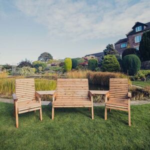 Churnet Valley Valley 1 Bench and 2 Chair Set With Angled Tray Churnet Valley Valley 1 Bench and 2 Chair Set With Angled Tray
