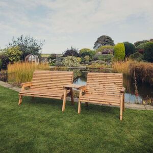 Churnet Valley Valley 5 Seater 2 Bench Set With Straight Tray Churnet Valley Valley 5 Seater 2 Bench Set With Straight Tray