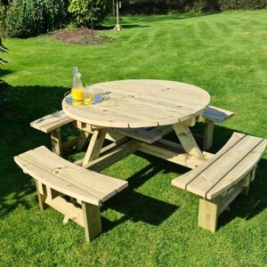 Timber Westwood Round Garden Picnic Table - 8 Seat Timber Westwood Round Garden Picnic Table - 8 Seat