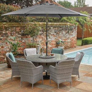 LG Outdoor Monte Carlo 6 Seater Dining Set With Parasol & Lazy Sus LG Outdoor Monte Carlo 6 Seater Dining Set With Parasol & Lazy Sus