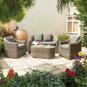 Rowlinson Bunbury Rattan Sofa Set - Natural Weave - Sofa Set Rowlinson Bunbury Rattan Sofa Set - Natural Weave - Sofa Set