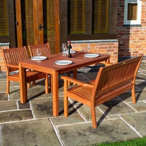 Rowlinson Willington Four Seater Rectangular Hardwood Furniture Set Rowlinson Willington Four Seater Rectangular Hardwood Furniture Set