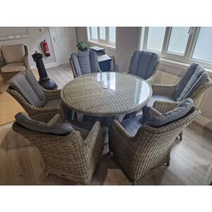Royalcraft Wentworth Highback Comfort Round 6 Seater Dining Set Ex-dis Royalcraft Wentworth Highback Comfort Round 6 Seater Dining Set Ex-dis